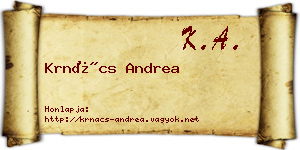 Krnács Andrea névjegykártya