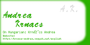 andrea krnacs business card